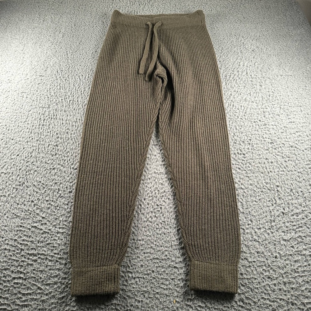 Jenni Kayne Alpaca Wool Blent‎ Knit Pants Womens XS Olive Ribbed Knit Lounge